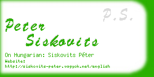 peter siskovits business card